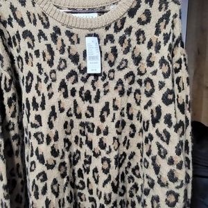 Mens brand new leopard pullover sweater